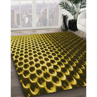 Patterned Black Brown Rug, pat2227yw