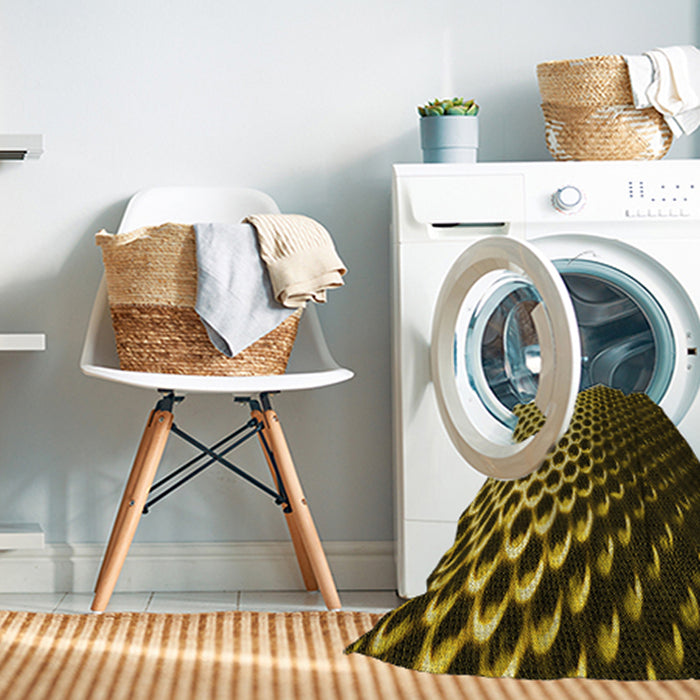 Machine Washable Transitional Black Brown Rug in a Washing Machine, wshpat2227yw