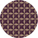 Square Patterned Dark Almond Brown Rug, pat2228brn