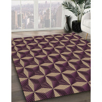 Patterned Dark Almond Brown Rug, pat2228brn