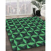 Machine Washable Transitional Dark Slate Grey Green Rug in a Family Room, wshpat2228grn