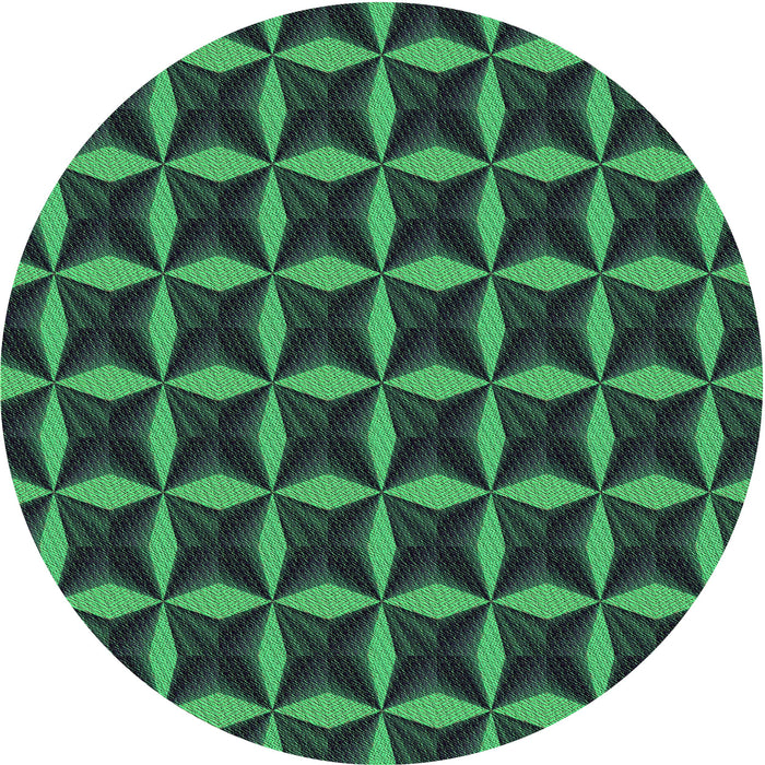 Square Patterned Dark Slate Grey Green Rug, pat2228grn