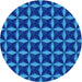 Square Patterned Cobalt Blue Rug, pat2228lblu