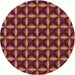 Square Patterned Burgundy Red Rug, pat2228org