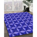 Patterned Light Slate Blue Rug in Family Room, pat2228pur