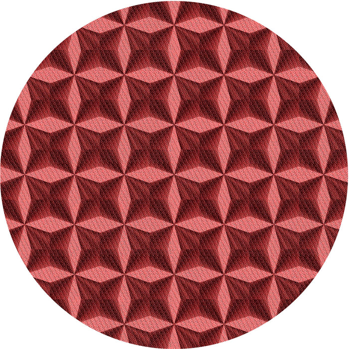 Square Patterned Cranberry Red Rug, pat2228rd