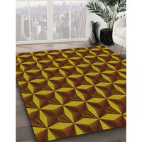 Patterned Maroon Red Rug, pat2228yw