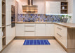 Patterned Blue Novelty Rug in a Kitchen, pat2228