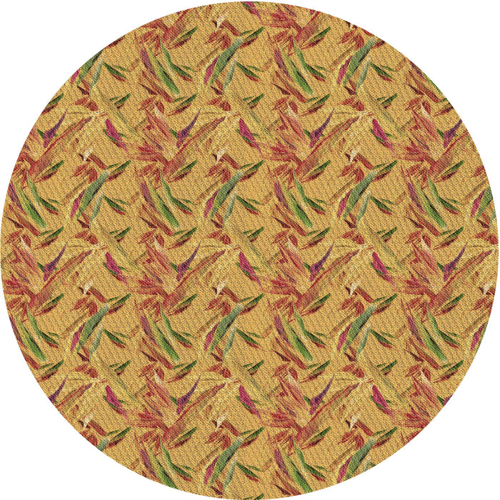 Square Machine Washable Transitional Yellow Rug in a Living Room, wshpat2229brn