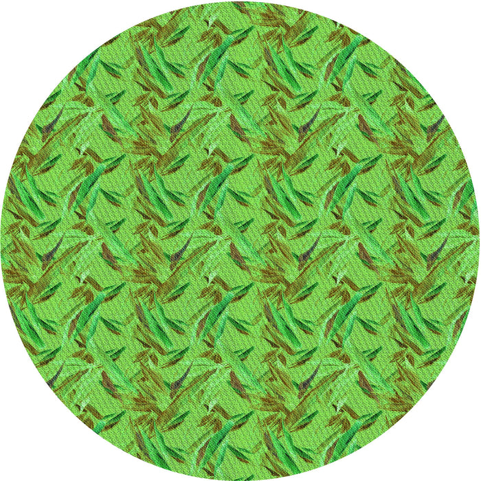 Square Machine Washable Transitional Emerald Green Rug in a Living Room, wshpat2229grn