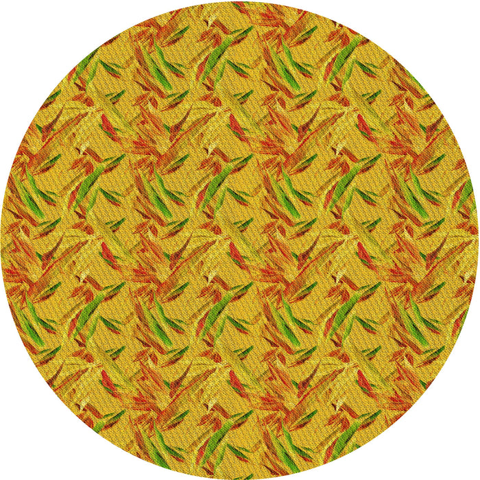 Square Machine Washable Transitional Deep Yellow Rug in a Living Room, wshpat2229yw