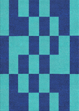 Patterned Blue Novelty Rug, pat222