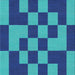 Square Patterned Blue Novelty Rug, pat222