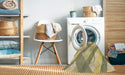 Machine Washable Transitional Brass Green Rug in a Washing Machine, wshpat223brn