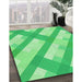 Patterned Green Rug in Family Room, pat223grn