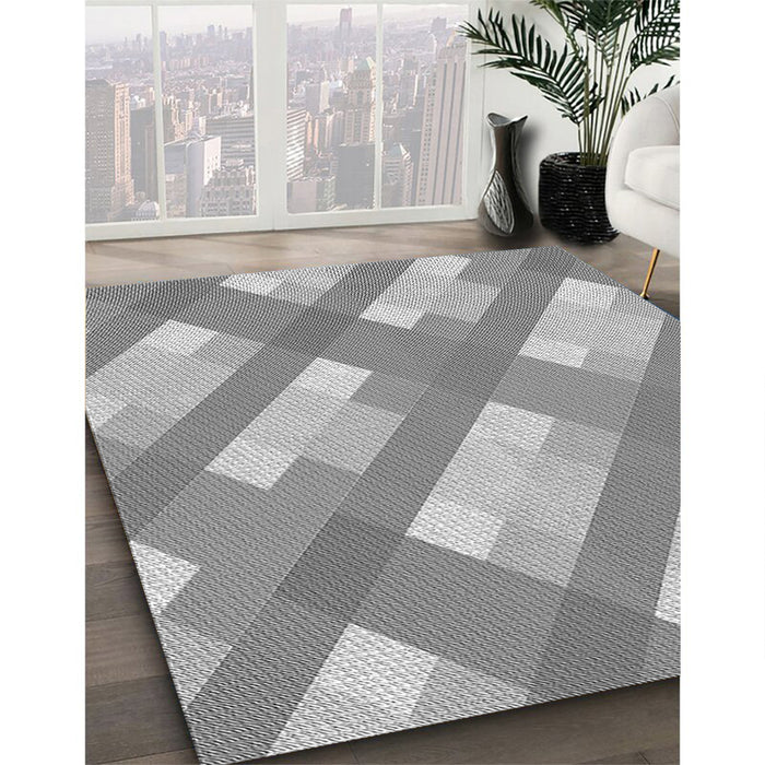 Machine Washable Transitional Gray Rug in a Family Room, wshpat223gry