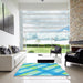 Machine Washable Transitional Dark Turquoise Green Rug in a Kitchen, wshpat223lblu