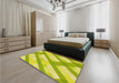 Round Machine Washable Transitional Pistachio Green Rug in a Office, wshpat223yw
