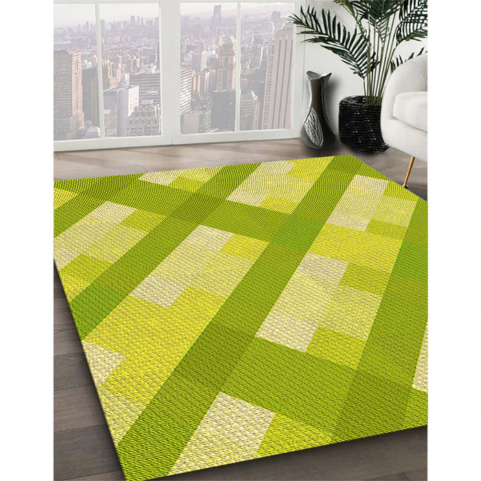 Machine Washable Transitional Pistachio Green Rug in a Family Room, wshpat223yw