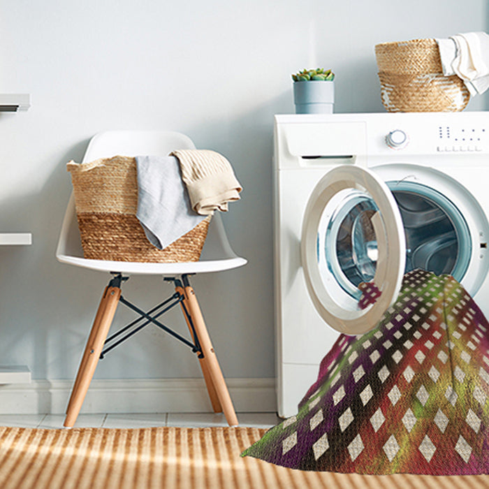 Machine Washable Transitional Brown Red Rug in a Washing Machine, wshpat2230brn