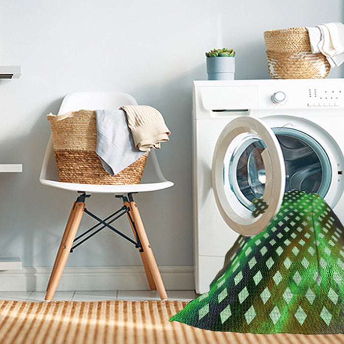 Machine Washable Transitional Army Green Rug in a Washing Machine, wshpat2230grn