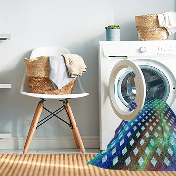 Machine Washable Transitional Medium Turquoise Green Rug in a Washing Machine, wshpat2230lblu