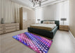 Patterned Bright Purple Rug in a Bedroom, pat2230pur