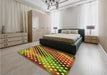 Patterned Green Rug in a Bedroom, pat2230yw