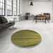 Round Patterned Milk Chocolate Brown Rug in a Office, pat2231brn