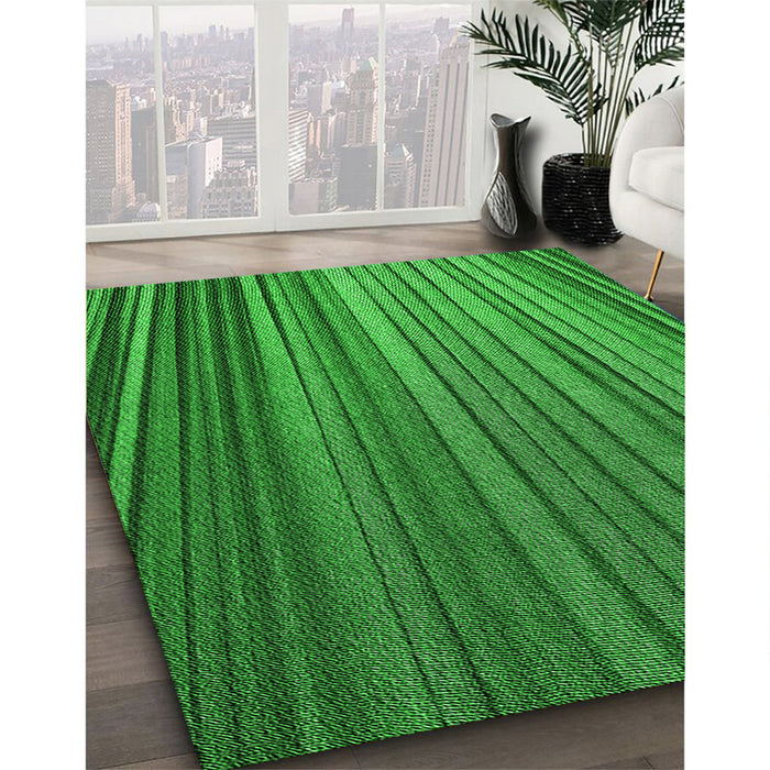 Machine Washable Transitional Green Rug in a Family Room, wshpat2231grn