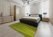 Patterned Pistachio Green Rug in a Bedroom, pat2231yw