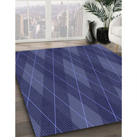 Patterned Blue Rug, pat2232blu