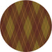 Square Patterned Dark Bisque Brown Rug, pat2232org