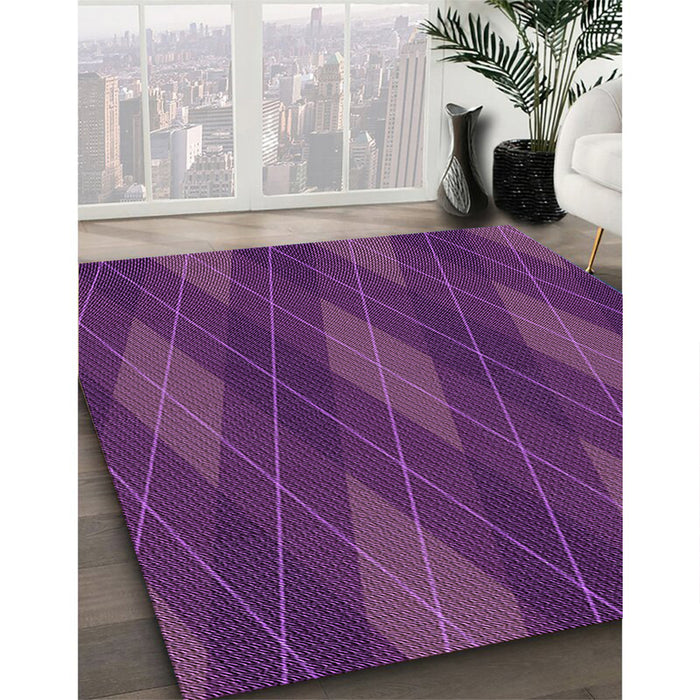 Machine Washable Transitional Orchid Purple Rug in a Family Room, wshpat2232pur