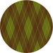 Square Patterned Dark Yellow Green Rug, pat2232yw