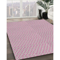 Patterned Dark White Beige Novelty Rug, pat2234