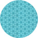 Square Machine Washable Transitional Dark Turquoise Green Rug in a Living Room, wshpat2235lblu