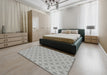 Patterned Gray Novelty Rug in a Bedroom, pat2235