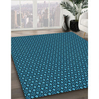 Patterned Deep-Sea Blue Rug, pat2236lblu