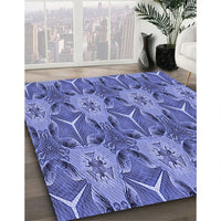 Patterned Sky Blue Rug, pat2237blu