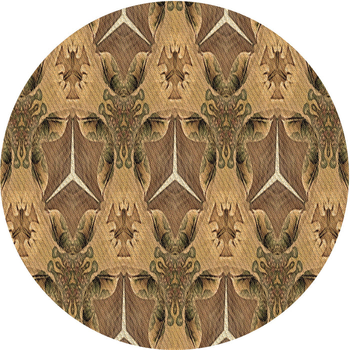 Square Patterned Saddle Brown Rug, pat2237brn