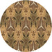 Square Machine Washable Transitional Saddle Brown Rug in a Living Room, wshpat2237brn