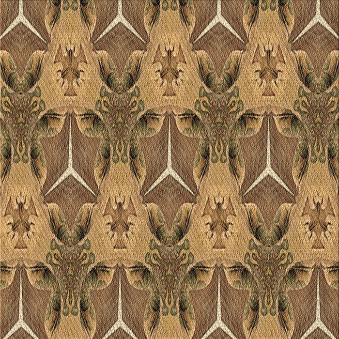 Round Machine Washable Transitional Saddle Brown Rug, wshpat2237brn