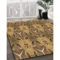 Patterned Saddle Brown Rug, pat2237brn