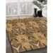 Machine Washable Transitional Saddle Brown Rug in a Family Room, wshpat2237brn