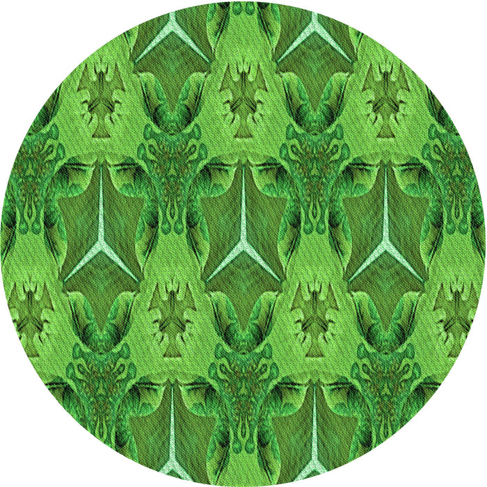 Square Patterned Green Rug, pat2237grn