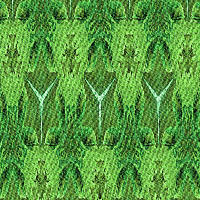 Machine Washable Transitional Green Rug, wshpat2237grn