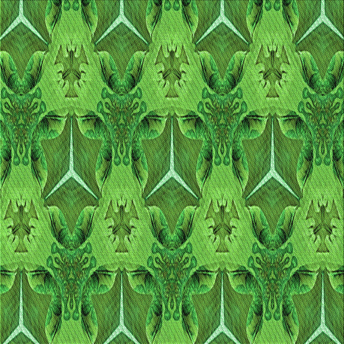 Round Machine Washable Transitional Green Rug, wshpat2237grn