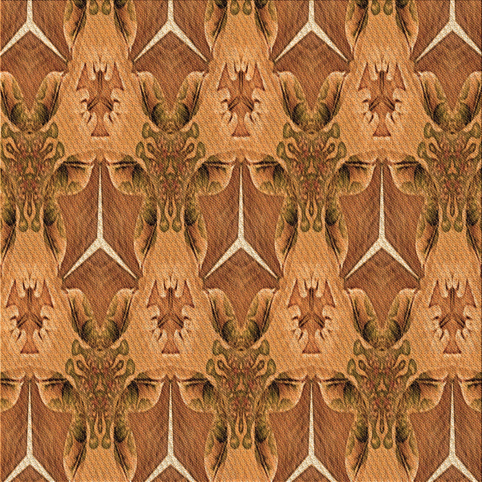 Round Machine Washable Transitional Orange Rug, wshpat2237org