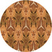 Square Patterned Orange Rug, pat2237org
